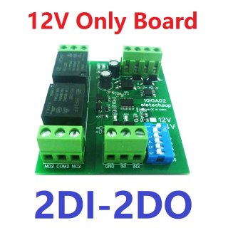 10IOA02 12V 2CH Isolation Digital Switch 2DI-2DO PLC IO Expanding Board RS485 Relay Module Modbus RTU Code 01 05 15 02 03 06 16