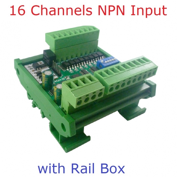 24DIA16 16 DI NPN Digital Switch PLC IO Expansion Board 3000VDC Optical isolation Input RS485 Modbus RTU Module