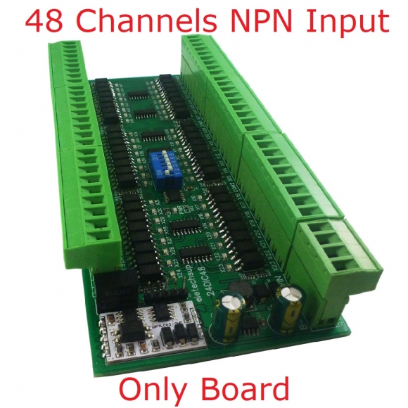 24DIC48 48CH DI NPN Digital Switch PLC IO Expansion Board 3000VDC Optical isolation Input RS485 Modbus RTU Module