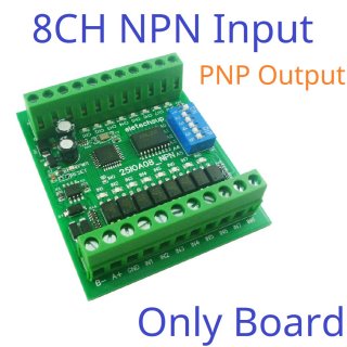 25IOA08 8DI-8DO NPN to PNP RS485 Modbus Rtu Remote IO Module DC 12-24V 300MA DMOS PNP High Level Output for PLC LED Smart Home IOT