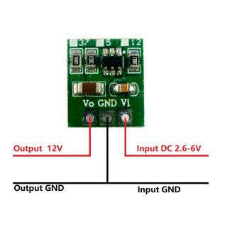 DD0512MA 6W tiny 3V 3.3V 3.7V 4.2V 5V to 12V DC-DC Boost Step up Converter Module