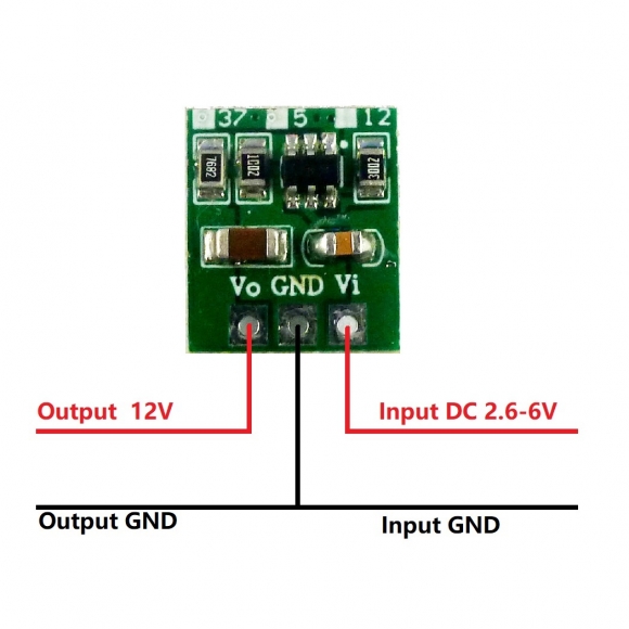 DD0512MA 6W tiny 3V 3.3V 3.7V 4.2V 5V to 12V DC-DC Boost Step up Converter Module