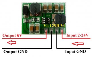 DD2412SA 6W 2-24V/3.3V/5V/9V/12V to 6V DC-DC Boost-Buck Step UP-Down Converter Module for Motor LED Toy electrical tools