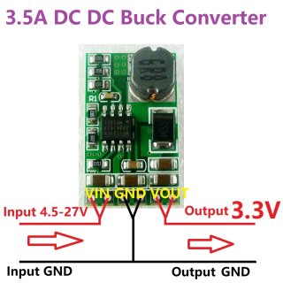 DD2712SA 3.5A DC-DC Converter Module Buck Step-Down Voltage Regulator Board 4.5V-27V to 3.3V