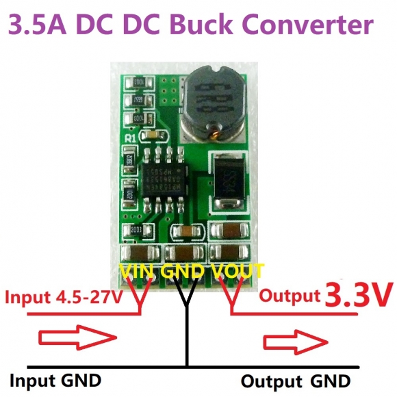 DD2712SA 3.5A DC-DC Converter Module Buck Step-Down Voltage Regulator Board 4.5V-27V to 3.3V