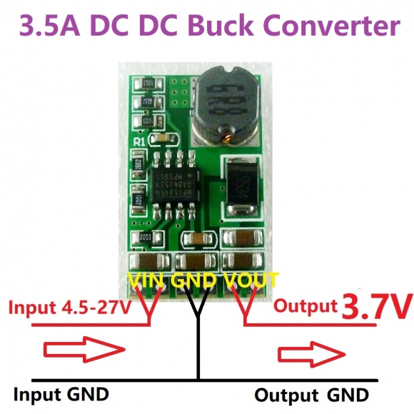 DD2712SA 3.5A DC-DC Converter Module Buck Step-Down Voltage Regulator Board 4.5V-27V to 3.7V