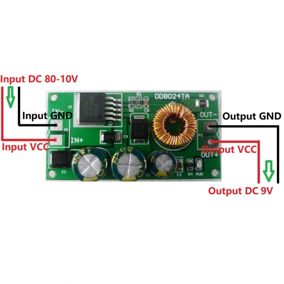 DD8024TA High-Voltage EBike DC-DC Converter Buck Step-Down Regulator Module 80V 72V 64V 60V 48V 36V 24V to 9V