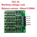 DDCB04QA 3V6 X3 210MA 3.7V Li-ion Polymer 3.2V LiFePO4 lithium Battery packs Charge Balance BMS Charger protection board for 18650 14500