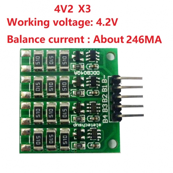 DDCB04QA 4V2 X3 246MA 3.7V Li-ion Polymer 3.2V LiFePO4 lithium Battery packs Charge Balance BMS Charger protection board for 18650 14500