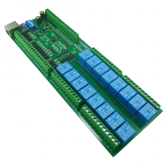 ETIOE16 12V 16CH NPN DI Digital Analog Ethernet Remote I/O Modules Modbus RTU TCP/IP MQTT Network Controller 4-20MA 0-10V DAC Output Board