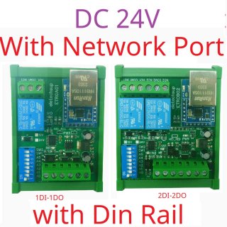 ETROB02 24V 2DI 2DO 3 IN 1 Serial Serve/Ethernet/RS485 Relay Module Modbus RTU TCP/IP UART DI-DO Network Controller Switch PLC Remote IO Board