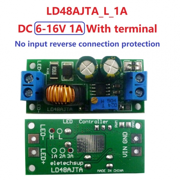 LD48AJTA L 1A 6-16V Adjustable Constant Current LED Driver Module MCU IO PWM Controller Board