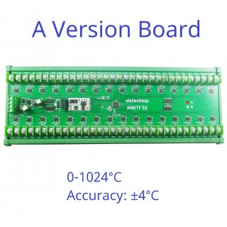 N4KTF32 A 0-1024℃ 32CH K Thermocouple Ultra-wide Temperature Collector RS485 Analog Remote IO Board Thermocouple-to-Digital Converter