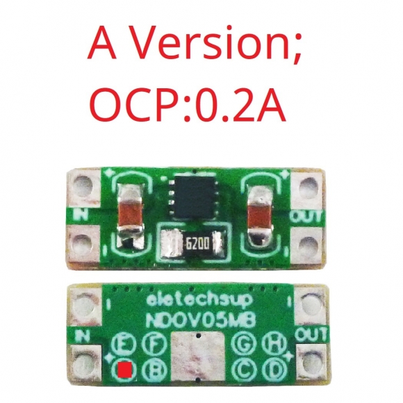 NDOV05MB A ILIM 200MA DC 3.3-5V 0.2-2.5A Overvoltage Overcurrent Power Supply Protector OCP OVP UVLO OTP Protection Module for 18650 Lion Lifepo4 NIMH