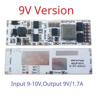 NDUP1APA 9V High Efficiency Large Power DC 5V 6V 9V 12V 15V 24V UPS Module IN-OUT 3.7V 4.2V Lithium Battery Charger Discharge Home Network