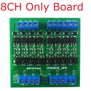 OPMSB08 NPN Input 12-24V PNP Output 8CH DC 3.3-24V 0-2kHz PWM Signal Amplifier NPN/PNP Logic Level Converter LED Driver 5A IO Current Amplifier