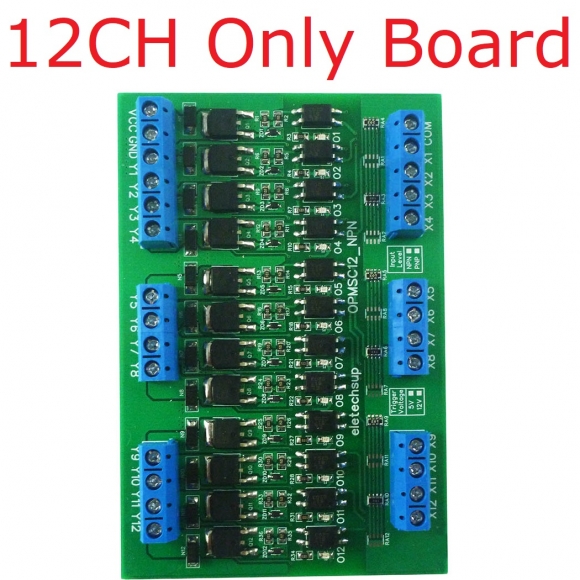 OPMSC12 PNP Input 3.3-5V NPN Output 12CH DC 3.3V/5V/12V/24V 5A PLC Signal Amplifier NPN/PNP Logic Level Converter Module