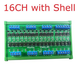 OPMSD16 PNP Input 3.3-5V PNP Output 16CH DC 3.3-24V 5A MOS Solid State Relay Module Din Rail Mount NPN/PNP PLC IO Signal Amplifier for Motor Relay LED