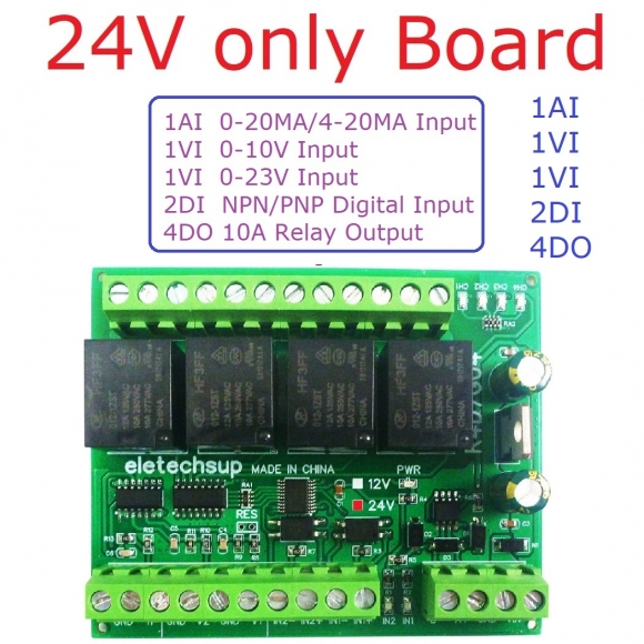 R4D7G04 DC 24V Multifunction PLC IO Expanding Board 4-20MA 0-10V Analog Current Voltage Collector NPN/PNP DI for Instrument