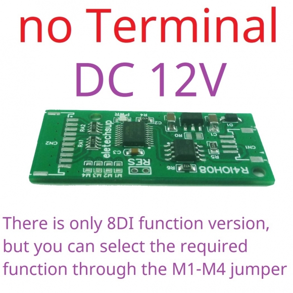 R4IOH08 12V 8DI Multipurpose RS485 Digital Input Output Module mini PLC IO Dilator DC 12V 24V for Arduino