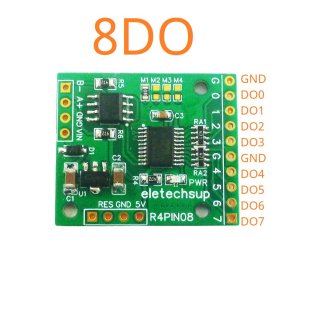 R4PIN08 8DO 8CH Multifunction RS485 Remote IO 2.54mm Pin Core Board Modbus Rtu Master-slave Digital Collection Module DC 5V 12V 24V